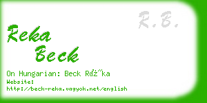 reka beck business card